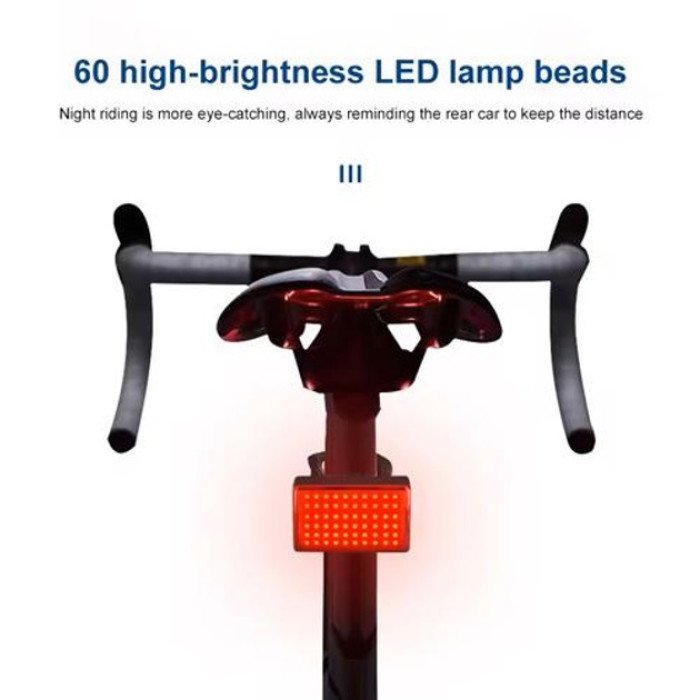 Велоліхтар MY-2105-60LED, Велосипедний ліхтар з функцією мигалки, Світлові сигнали для велосипеда