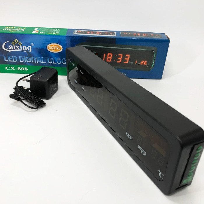 Електронний годинник Caixing СХ-808, Цифровий настільний годинник квадратний, LED Лід годинник настільний