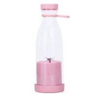 Портативний фітнес-блендер у вигляді пляшки на 420мл Juicer YC-02 міксер для смузі та коктейлів. Колір: рожевий