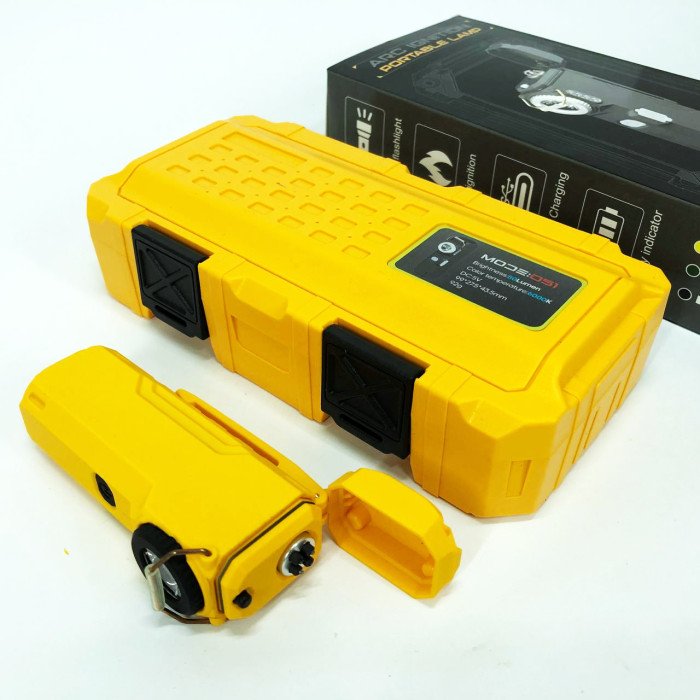 Ліхтарик-запальничка армійська MULTIFUNCTIONAL D51-COB електроімпульсна акумуляторна. Колір: жовтий