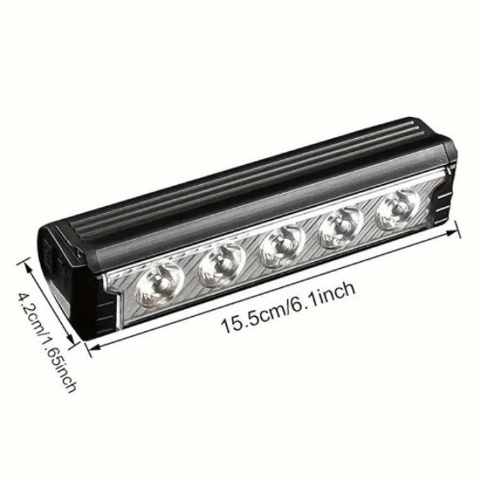 Велофара потужна FY-339B-5LED(white+yellow), Світлові сигнали для велосипеда, Фара led для велосипеда