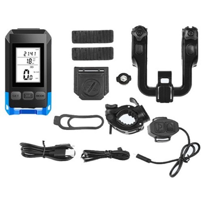 Велофара з комп'ютером та сигналом MT-088-T6, 450Lum, 18650 (2200mAh), кнопка, Освітлення для велосипеда