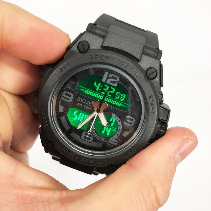 Годинник наручний чоловічий SKMEI 1452BK BLACK, водонепроникний чоловічий годинник. Колір: чорний