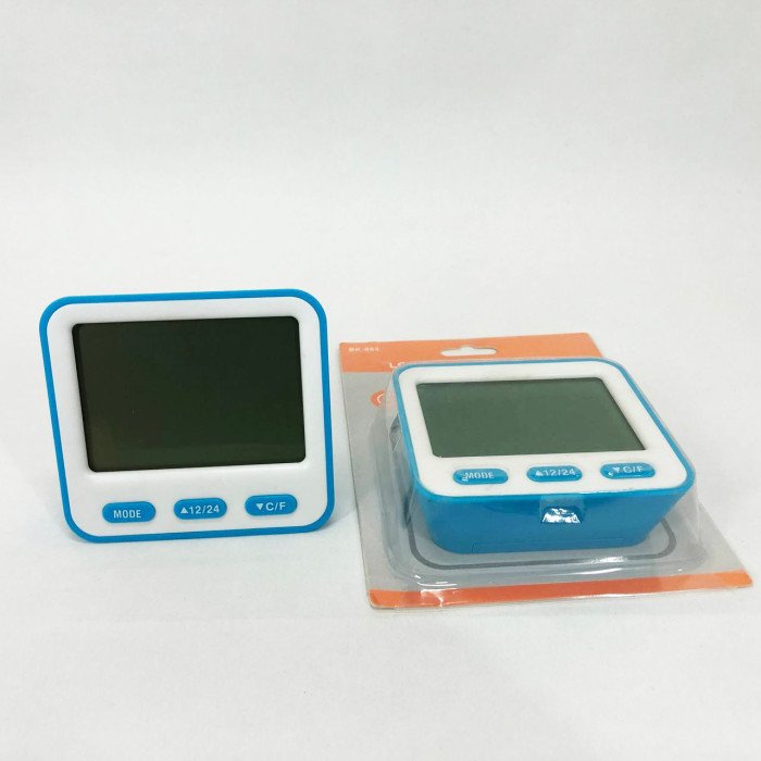 Термометр з гігрометром 854, Гігрометр вимірювання температури, Годинник з дисплеєм температури. Колір: блакитний