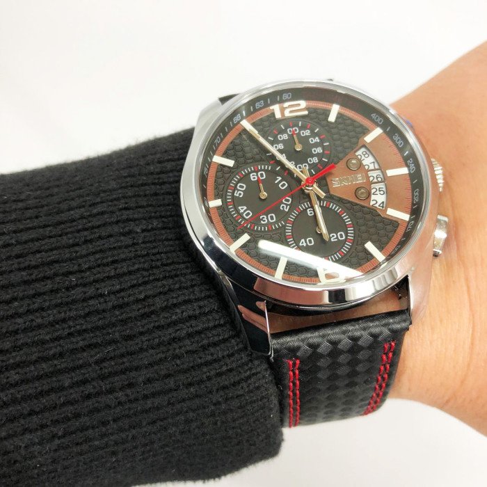 Годинник наручний чоловічий SKMEI 9106RD, оригінальний чоловічий годинник, модний чоловічий годинник круглий