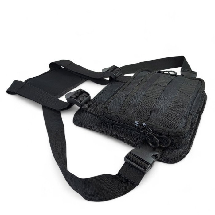 Нагрудна тактична сумка чоловіча, сумка через плече чорна розгрузка