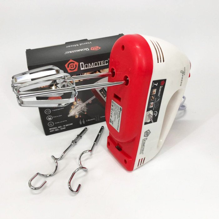 Міксер DOMOTEC R6633W 260 Вт, Простий ручний міксер, Міксер зручний ручний, Міксер блендер ручний