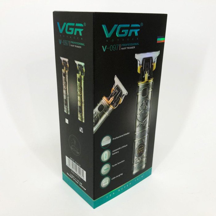 Машинка для стрижки волосся і бороди VGR V-097, Машинка для підстригання Окантувальна машинка. Колір: золотий