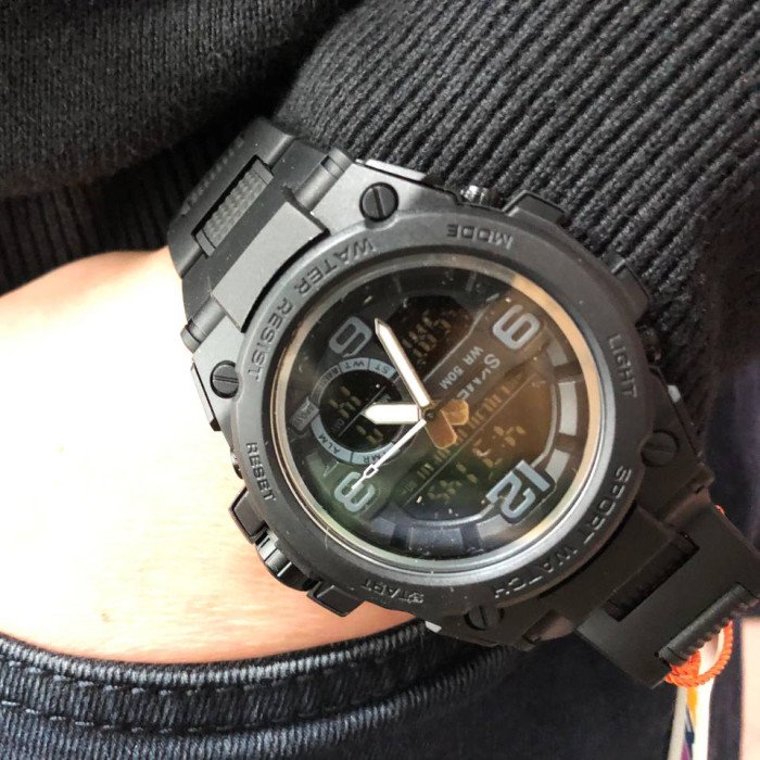 Годинник наручний чоловічий SKMEI 1452BK BLACK, водонепроникний чоловічий годинник. Колір: чорний