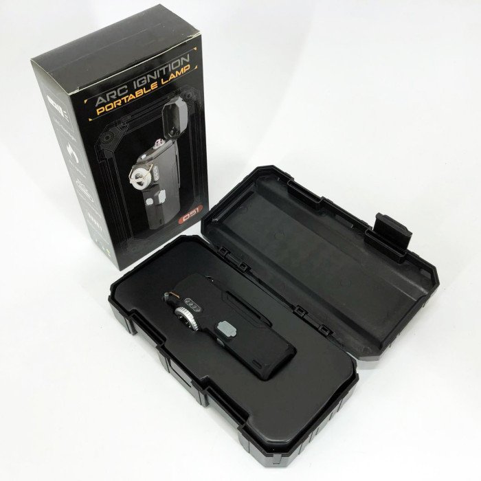 Ліхтарик-запальничка армійська MULTIFUNCTIONAL D51-COB, Запальнички подарунки для чоловіків. Колір: чорний