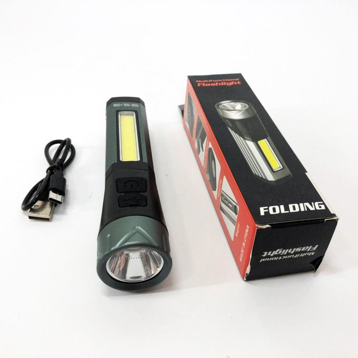 Ліхтар кишеньковий поворотний Police 508-OSL+COB, вбудованим акумулятором, магнітом та 7 режимами