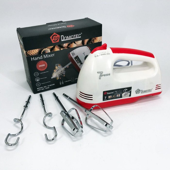 Міксер DOMOTEC R6633W 260 Вт, Простий ручний міксер, Міксер зручний ручний, Міксер блендер ручний