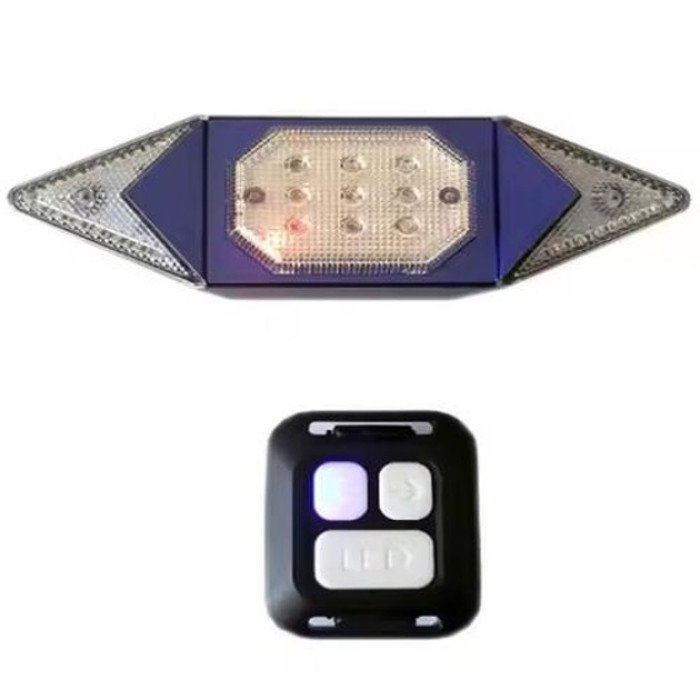 Велоліхтар LY-6700 із зазначенням поворотів (red+yellow+blue), waterproof, Миготливий велоліхтар