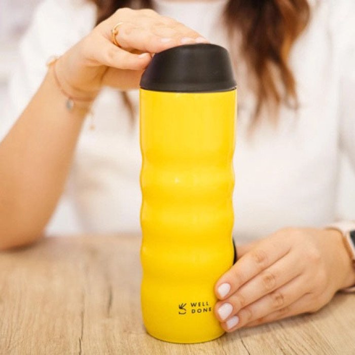 Термокухоль Well Done WD-7084Y вакуумний 480 мл, Термос для питної води, Якісний термос для дому