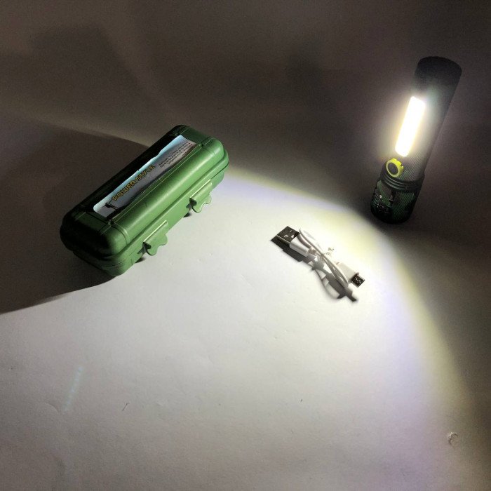 Ліхтарик ручний акумуляторний C71M-P50+COB, Ліхтар ручний потужний, Тактичний ліхтар