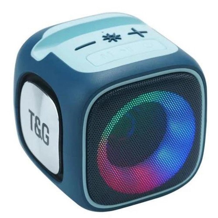 Портативна Bluetooth колонка TG359 7W з підсвічуванням RGB, акумуляторна колонка для музики. Колір: синій