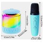 Портативна Bluetooth колонка K19 з підсвічуванням LED та двома мікрофонами для караоке Blue