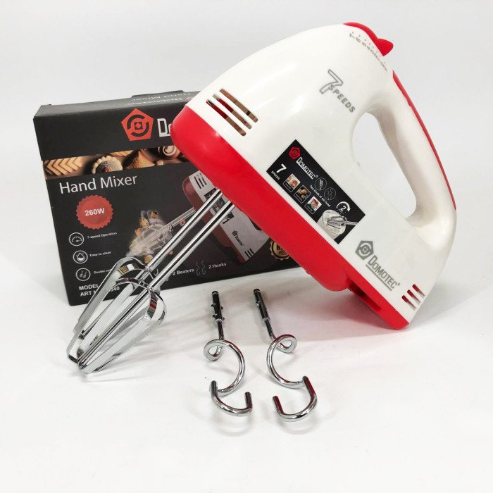 Міксер DOMOTEC R6633W 260 Вт, Простий ручний міксер, Міксер зручний ручний, Міксер блендер ручний