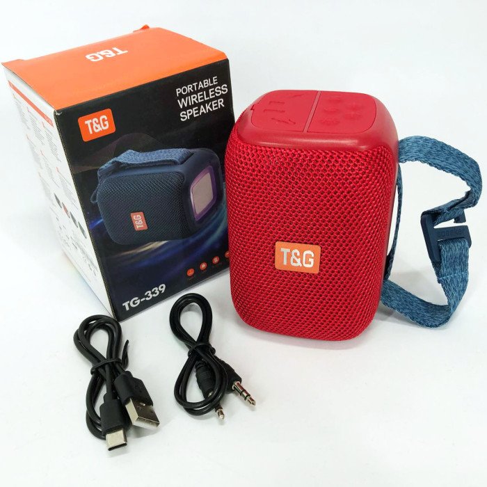 Портативна Bluetooth колонка TG339 5W з RGB підсвічуванням, Гучна блютуз колонка. Колір: червоний