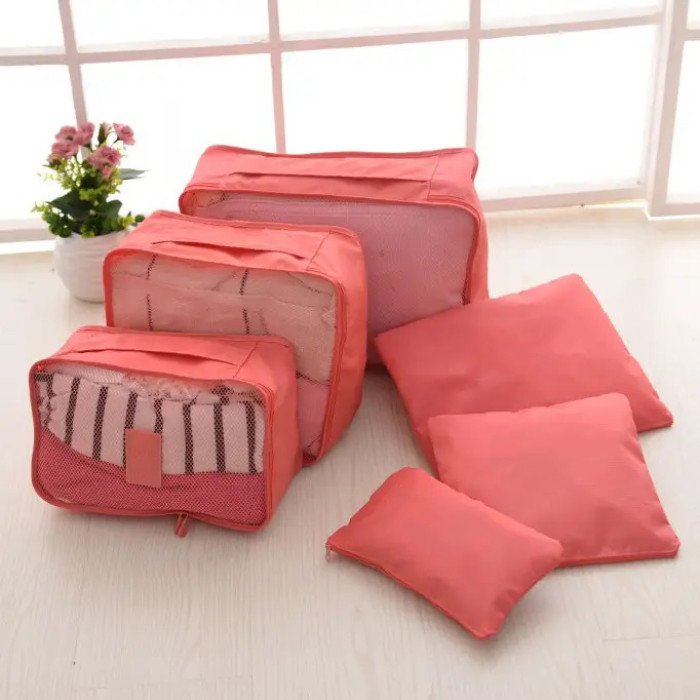 Набір дорожніх органайзерів 6 шт. Колір: рожевий