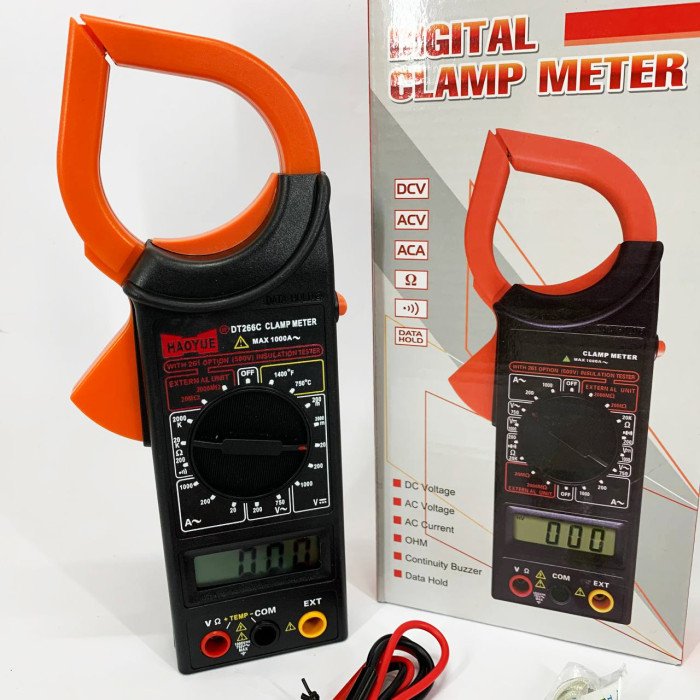 Цифровий кліщовий мультиметр HAOYUE DT266C з термопарою, чохлом та щупами