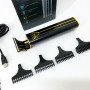 Професійна акумуляторна машинка для стрижки VGR V-009 тример для бороди та вусів. Колір: золотий
