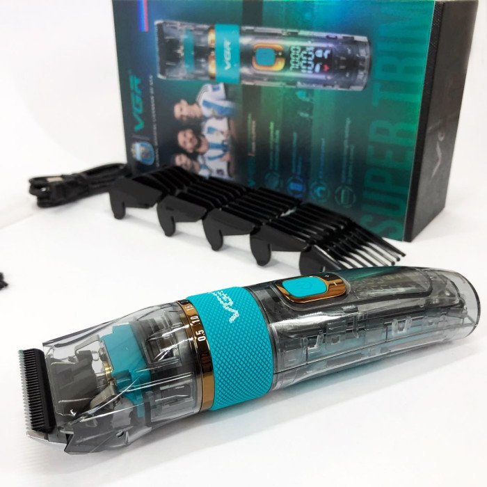 Машинка для стрижки волосся і бороди VGR V-695 з LED дисплеєм IPX7 вологозахист