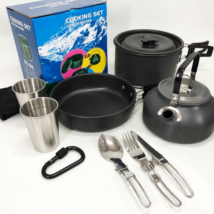 Якісний туристичний посуд, Набір для пікніка подарунок, Набір посуду для багаття