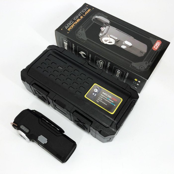 Ліхтарик-запальничка армійська MULTIFUNCTIONAL D51-COB, Запальнички подарунки для чоловіків. Колір: чорний