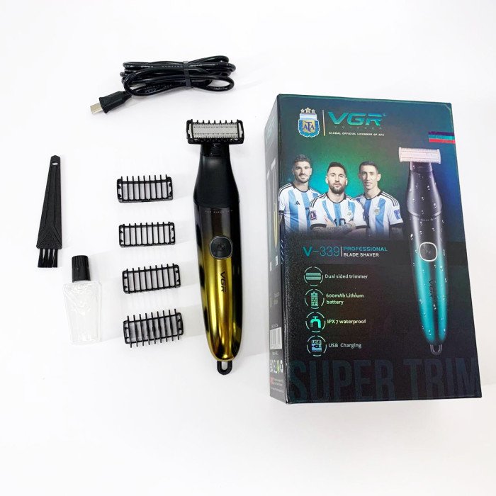 Бритва-триммер для стрижки бороди та вусів VGR V-339 GOLD