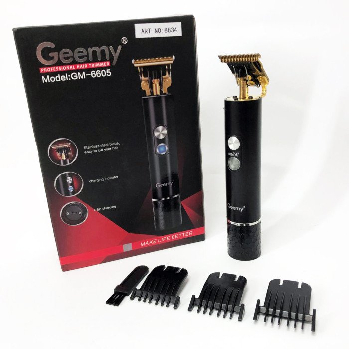 Професійна окантувальна машинка GEEMY GM-6605 для стрижки волосся, окантовки, бороди та вусів