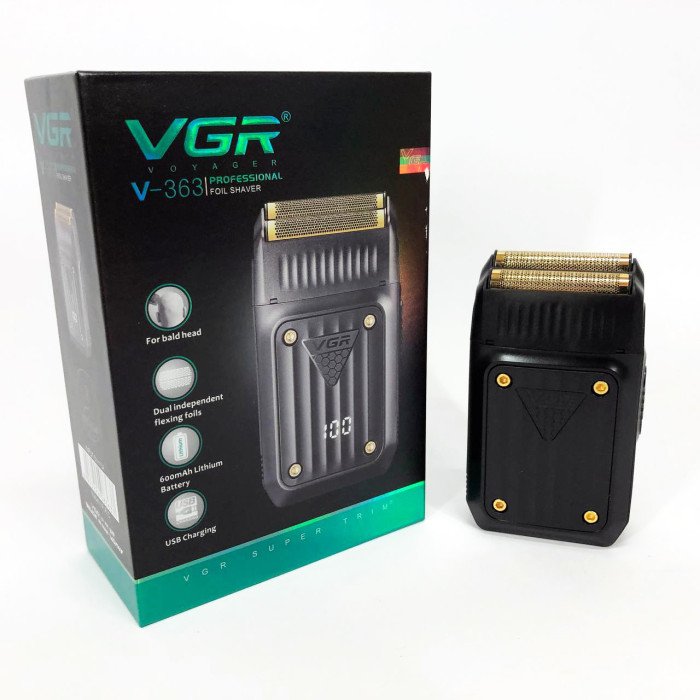 Електробритва VGR V-363, Тример для вусів, Електробритва з насадками для бороди, Тример бездротової
