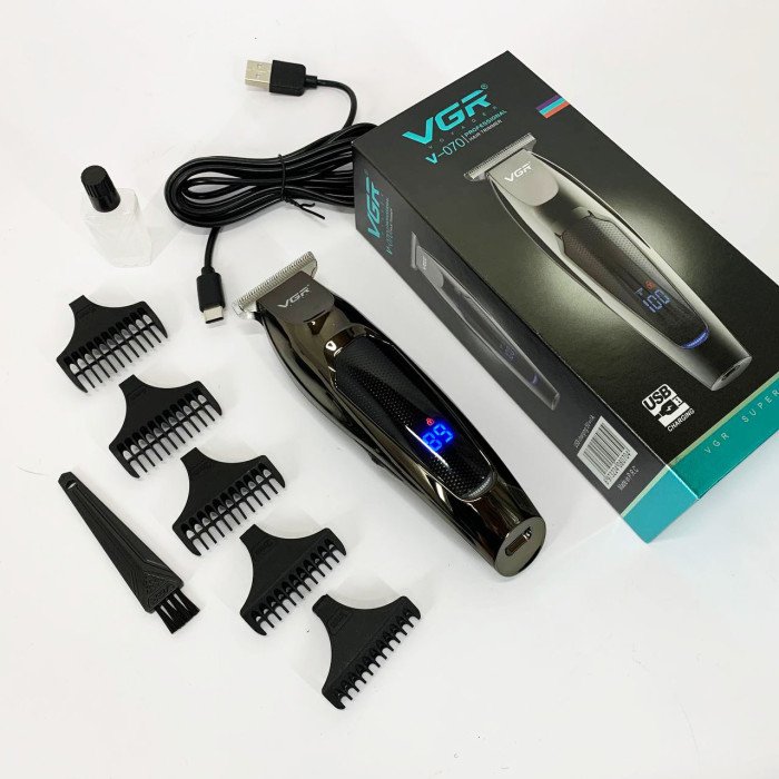 Машинка для стрижки волосся VGR V-070 Тример акумуляторний з USB та індикатором зарядки