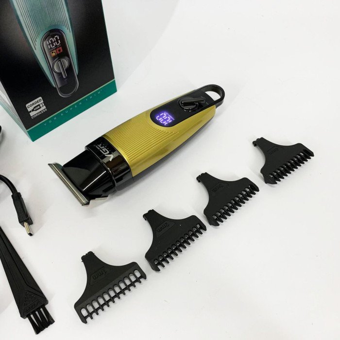 Машинка для стрижки волосся VGR V-975 тример для бороди та вусів. Колір: золотий