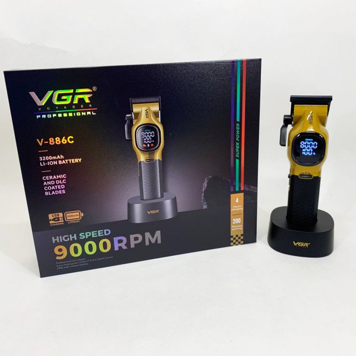Машинка для стрижки акумуляторна VGR V-886C GOLD