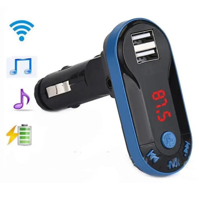 Автомобільний трансмітер/модулятор CM i9, радіо трансмітер, FM модулятор для автомобіля. Колір: синій
