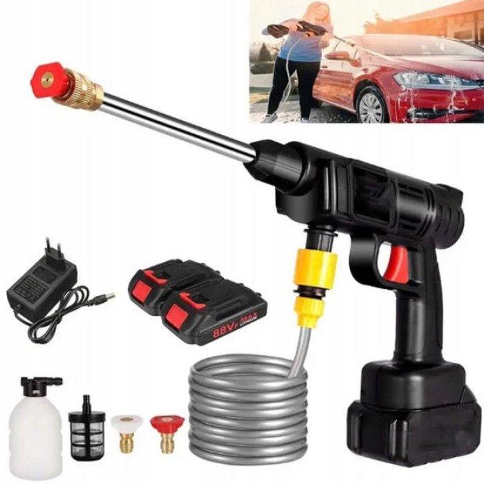 Універсальна автомийка високого тиску Cleaning Gun 48V з 2 акумуляторами та кейсом