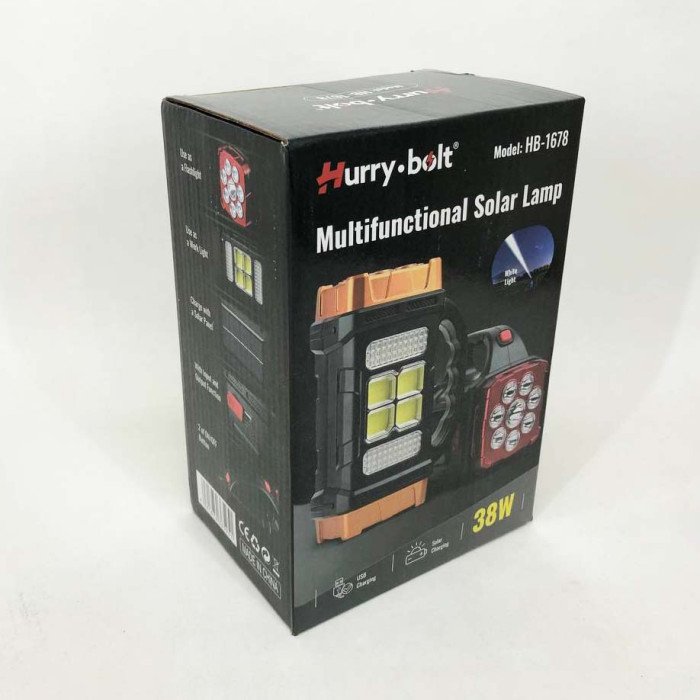 Ліхтар кемпінговий з сонячною панеллю та повербанком HB-1678-2х8LED-6COB, ліхтар кемпінговий світлодіодний