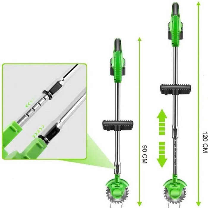 Акумуляторний ручний триммер для трави Krafftec AZ-144 (36V,4AH) 2 АКБ Безщітковий двигун