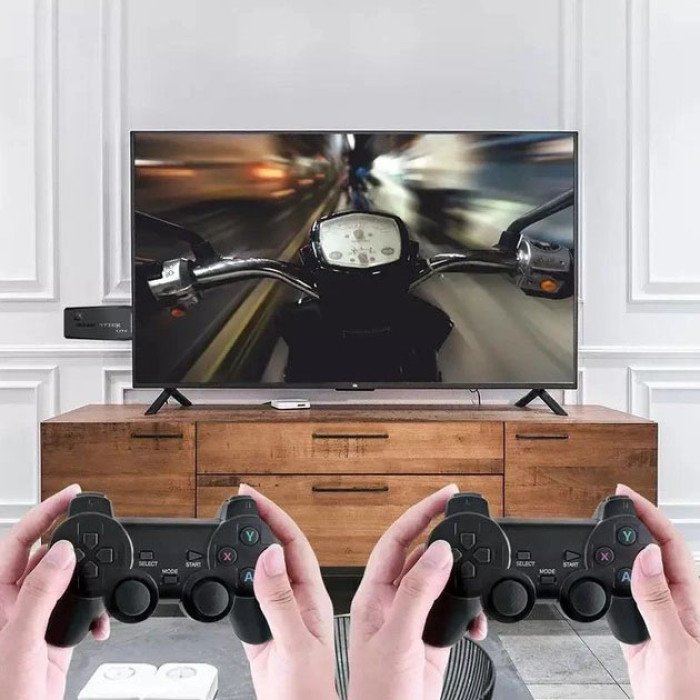 Ігрова консоль приставка для телевізора 4K система Android TV 10 4G Wi-Fi HD з двома джойстиками