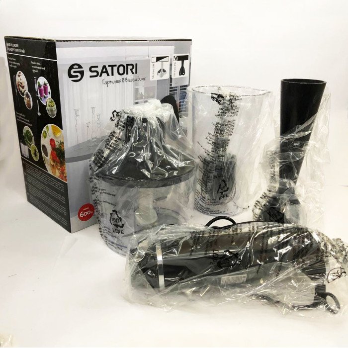 Блендер занурювальний Satori SB-620-PB 600 Вт з чашами, 3 режими роботи