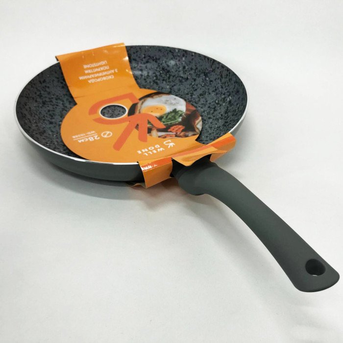 Сковорода Well Done WD-1028B з покриттям LightStone 28 см, сковорода з індукційним дном, для смаження