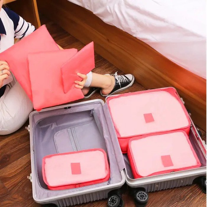 Набір дорожніх органайзерів 6 шт. Колір: рожевий