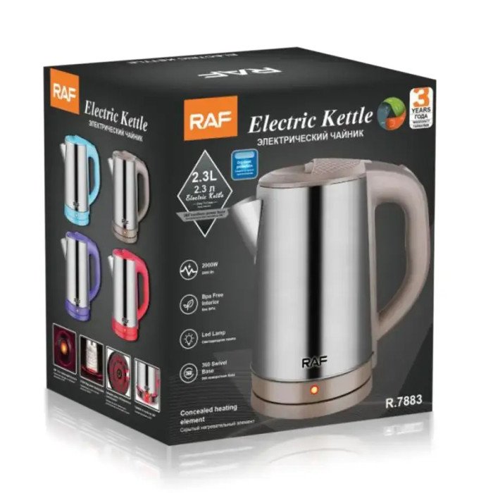 Електрочайник з нержавіючої сталі RAF R7883 2,3л.. Колір: синій