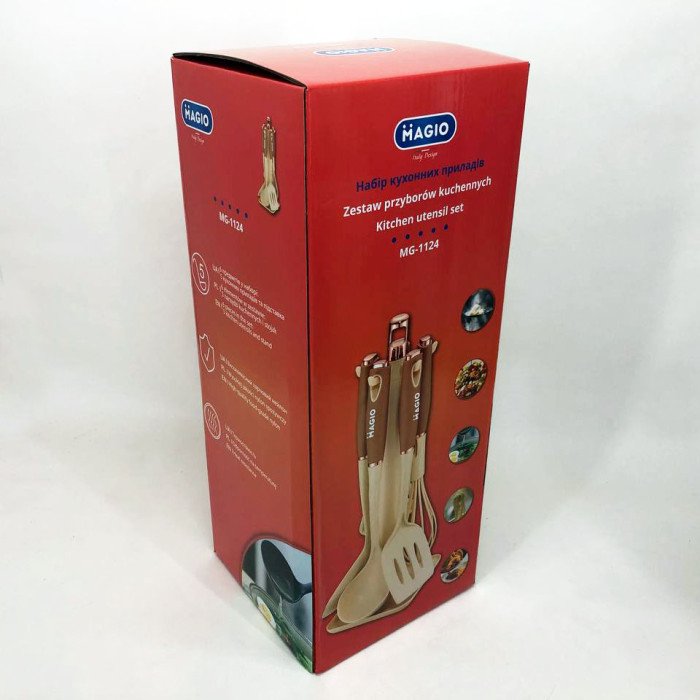 Набір кухонних приладів Magio MG-1124, набір приладдя для кухні із силікону, набір кухарів