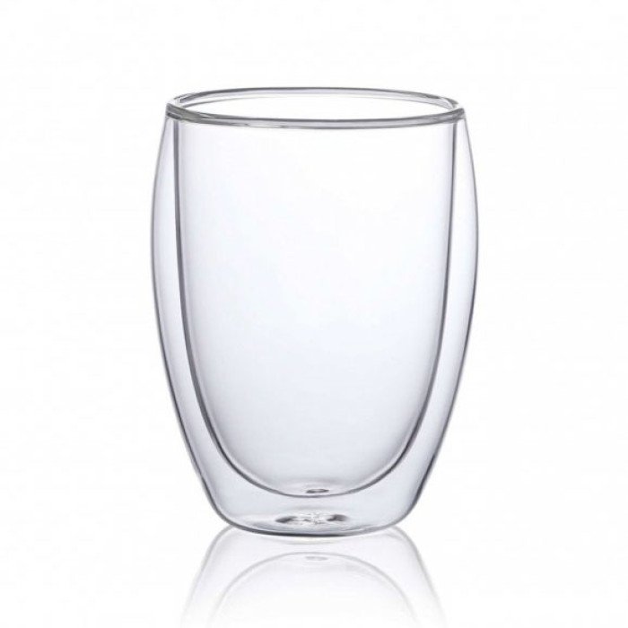 Набір скляних склянок із подвійними стінками Con Brio СВ-8335-2, 2шт, 350мл, прозорі склянки