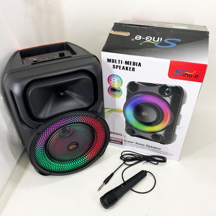 Портативна караоке колонка SPS 8147 Bluetooth 20W з мікрофоном та RGB-підсвічуванням