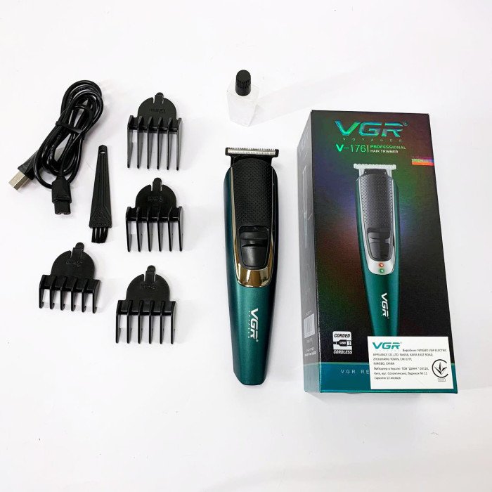 Тример для бороди та волосся VGR V-176 від USB, Професійний триммер для стрижки