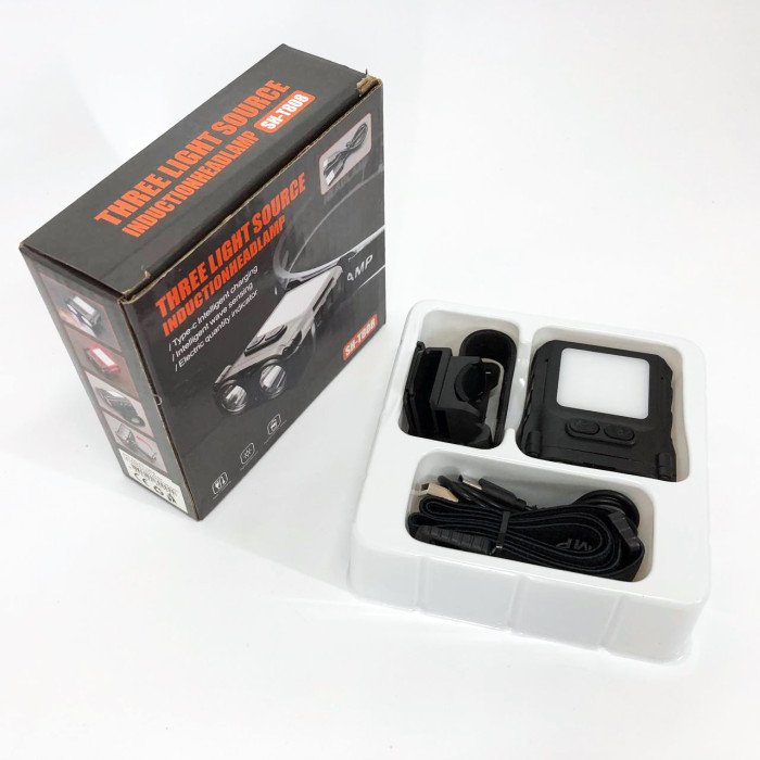 Ліхтар налобний SH-T808-2XPE-20SMD-white/red з датчиком руху, потужний налобний ліхтар для риболовлі