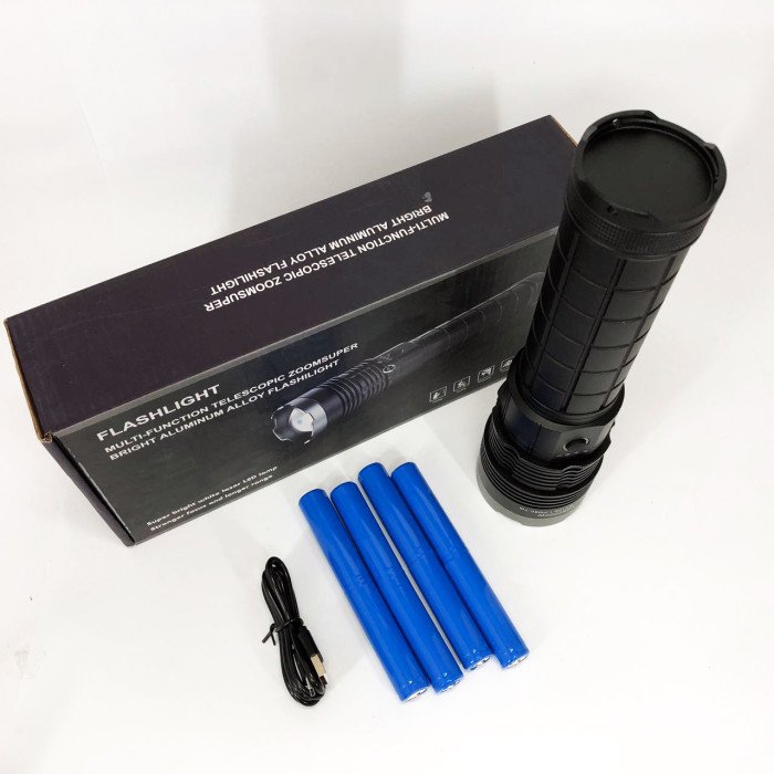 Ліхтар ручної моделі Police AK138-1 WHITE LASER LED PM60-TG 8х18650, USB-зарядка, Power Bank, зум